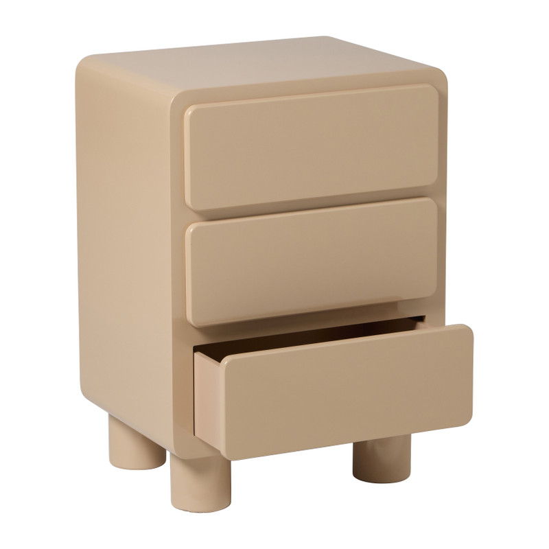 Kastje hoogglans 3ldn - beige - 40x31x56 cm