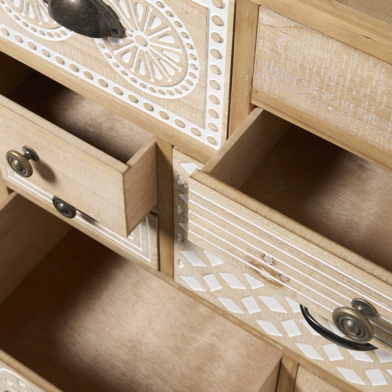 Ladekast Variée met 8 laden - bruin/wit - 72x60x37 cm