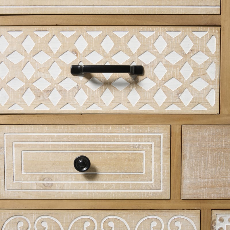 Ladekast Variée met 9 laden - bruin/wit - 83x70x37 cm