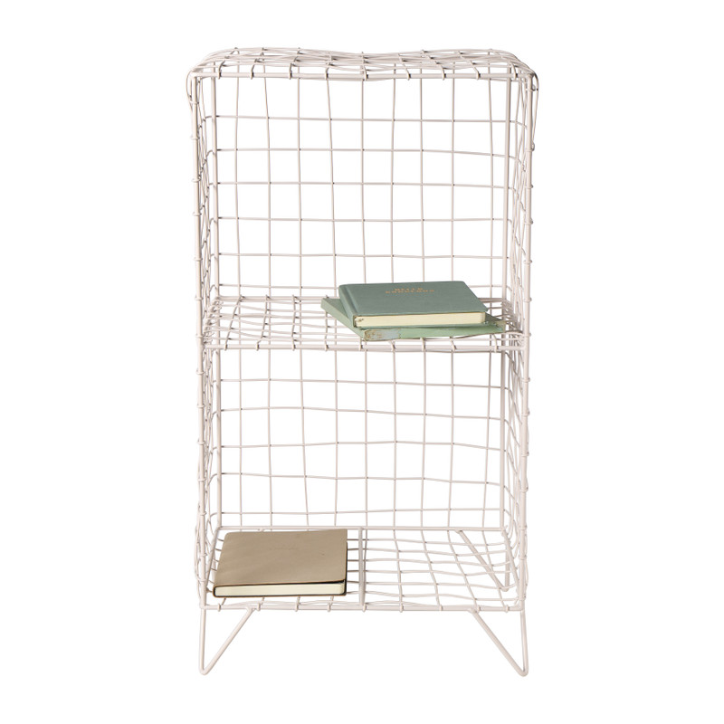 Nachtkastje wire - beige - 65x35x30 cm