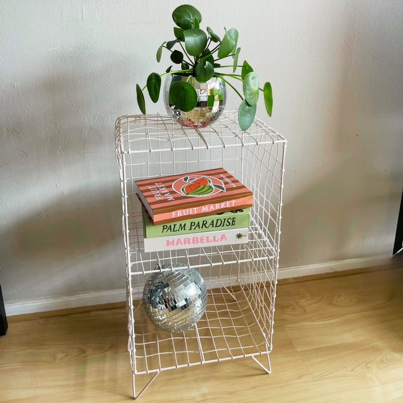Nachtkastje wire - beige - 65x35x30 cm