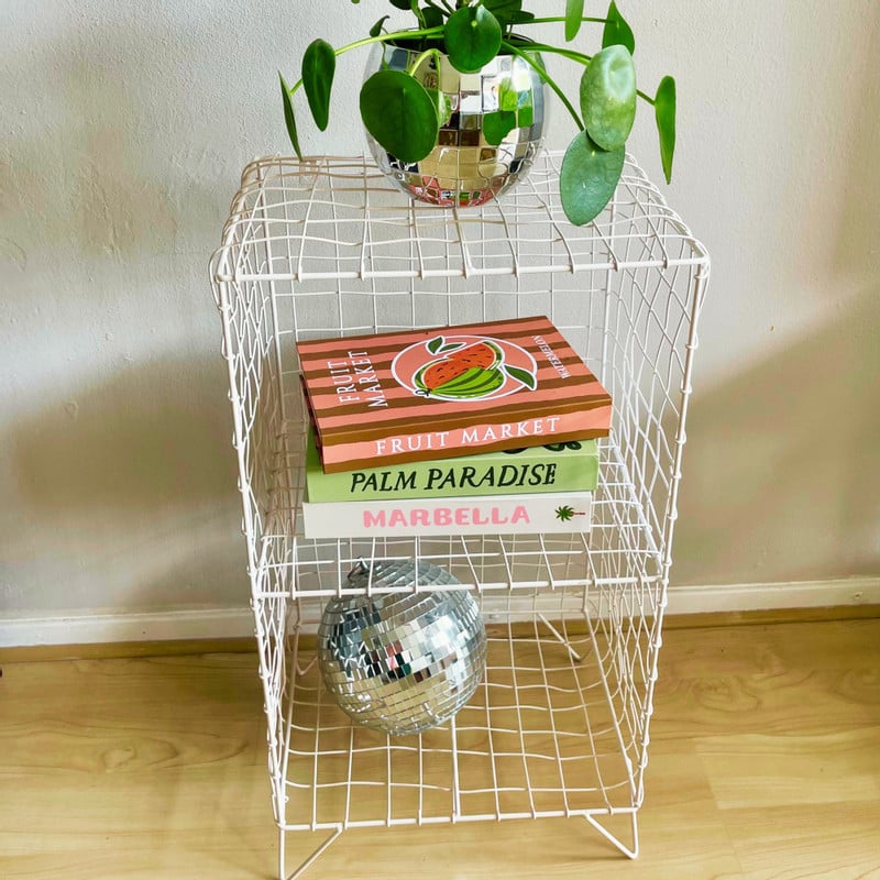 Nachtkastje wire - beige - 65x35x30 cm