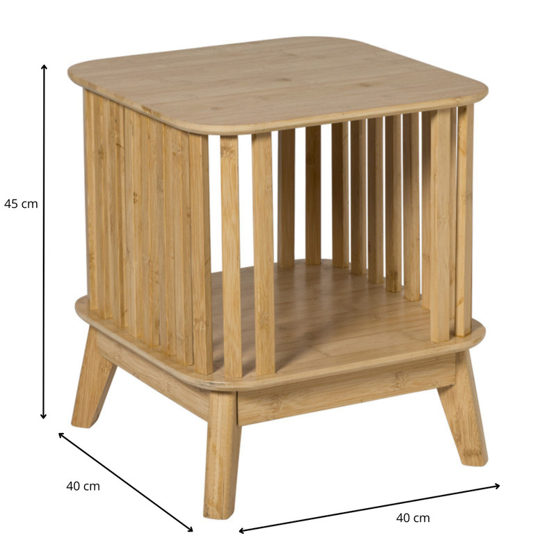 Bijzettafel Stavanger - bamboe - 45x40x40 cm