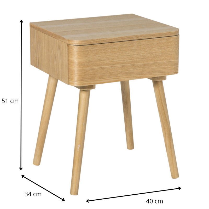 Nachtkastje Trondheim - 1 lade - 51x40x34 cm