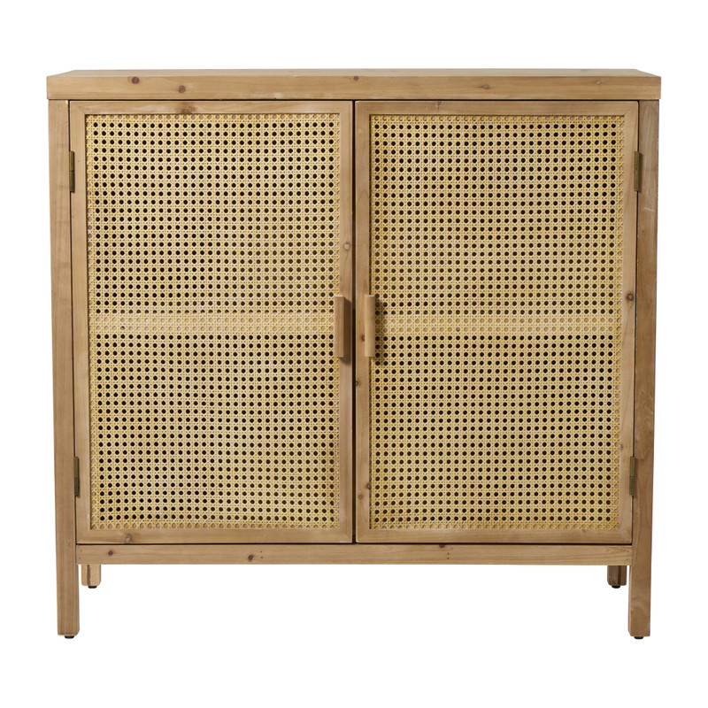 Kast webbing Lombok laag - bruin - 94x100x40 cm