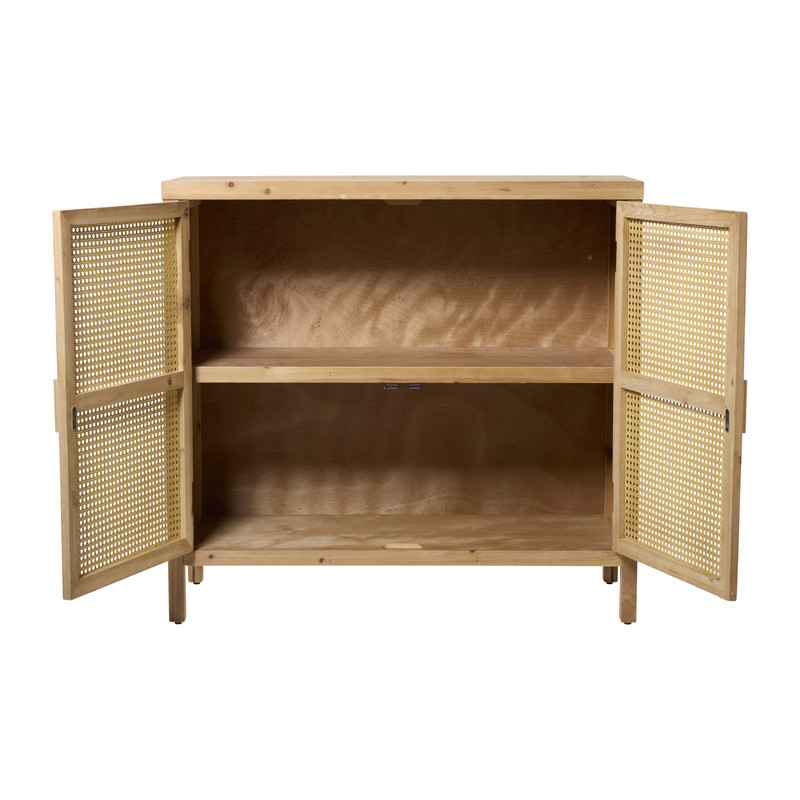 Kast webbing Lombok laag - bruin - 94x100x40 cm