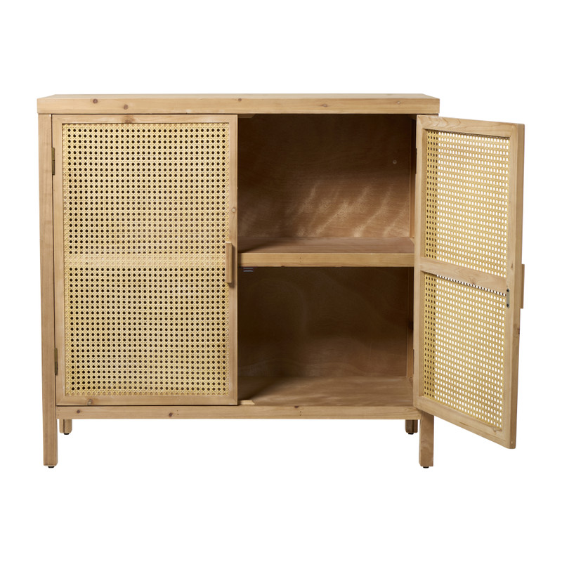 Kast webbing Lombok laag - bruin - 94x100x40 cm