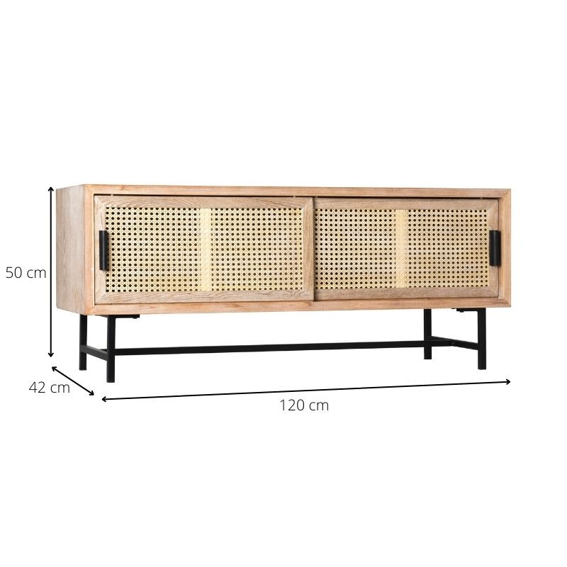 Webbing Sumatra dressoir - metalen poten - 50x120x42 cm