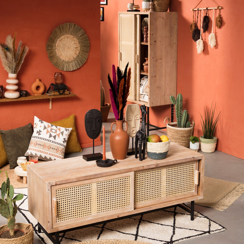 Webbing Sumatra dressoir - metalen poten - 50x120x42 cm