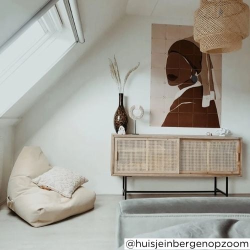 Webbing dressoir - metalen poten - 160x42x80 cm