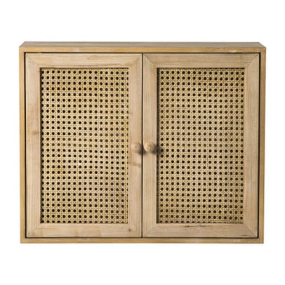 Webbing wandkast Bandung - naturel - 48.5x60x22 cm