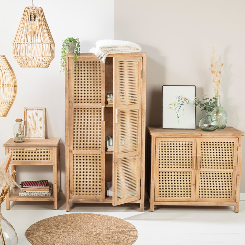 Webbing kast Bandung - naturel - 72x80.5x39 cm