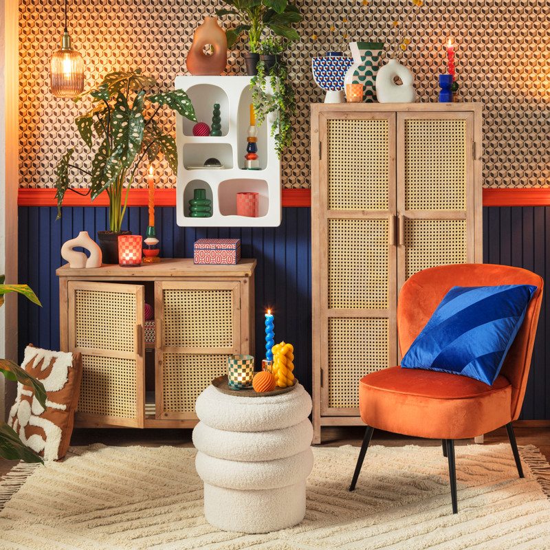 Webbing kast Bandung - naturel - 72x80.5x39 cm