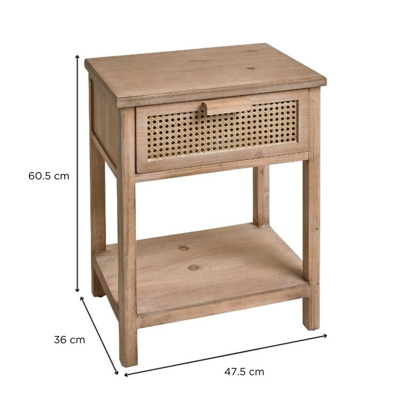 Webbing nachtkastje Bandung - 48x36x61 cm