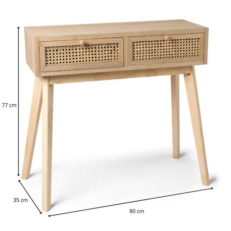 Webbing side table - 2 laden - 80x33x70 cm |