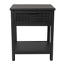 Webbing nachtkastje Bandung - zwart - 60.5x47.5x36 cm