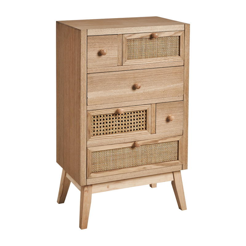 Kastje jute/webbing - 6 laden - 48x30x79 cm 