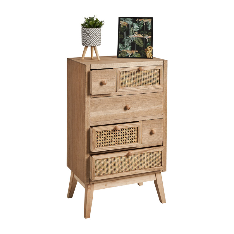 Kastje jute/webbing - 6 laden - 48x30x79 cm 