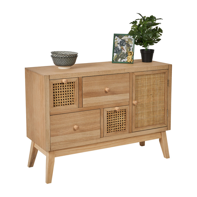 Kastje jute/webbing - 5 laden - 80x30x57 cm