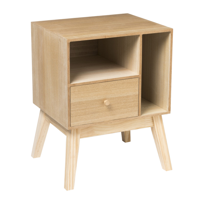 Nachtkastje Olivia met 1 lade - naturel - 40x33x53 cm 