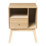 Nachtkastje Olivia met 1 lade - naturel - 40x33x53 cm 