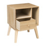 Nachtkastje Olivia met 1 lade - naturel - 40x33x53 cm 