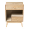 Nachtkastje Olivia met 2 lades - naturel - 40x33x53 cm 