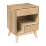 Nachtkastje Olivia met 2 lades - naturel - 40x33x53 cm 