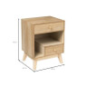 Nachtkastje Olivia met 2 lades - naturel - 40x33x53 cm 