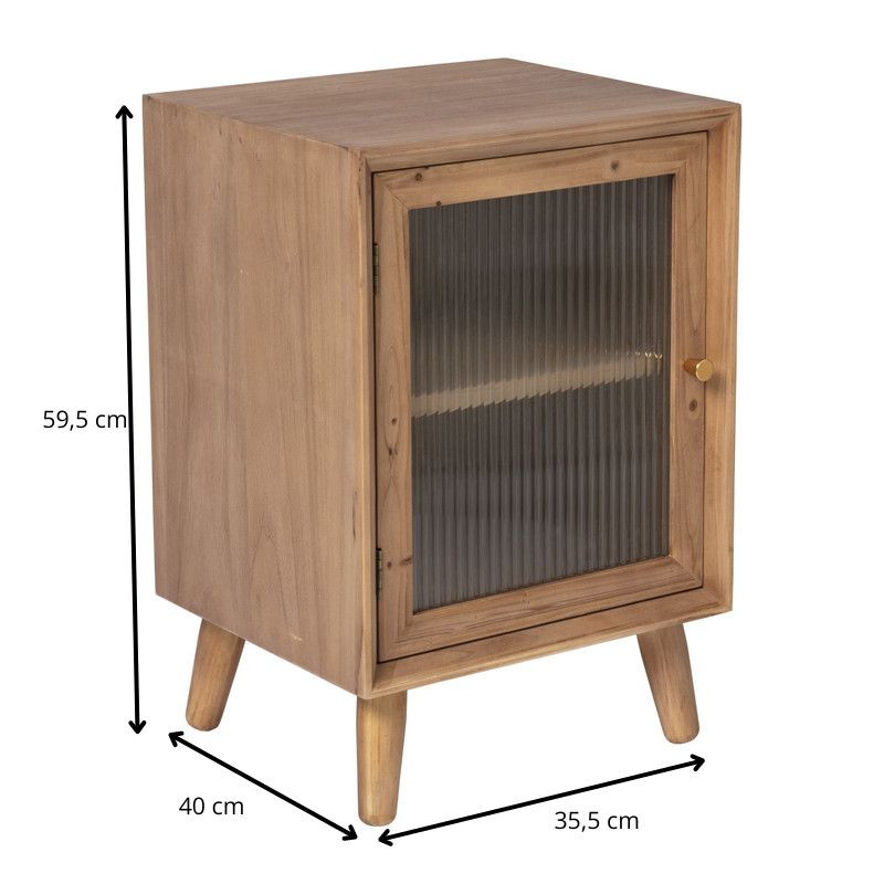 Nachtkastje vintage - bruin - 59.5x35.5x40 cm