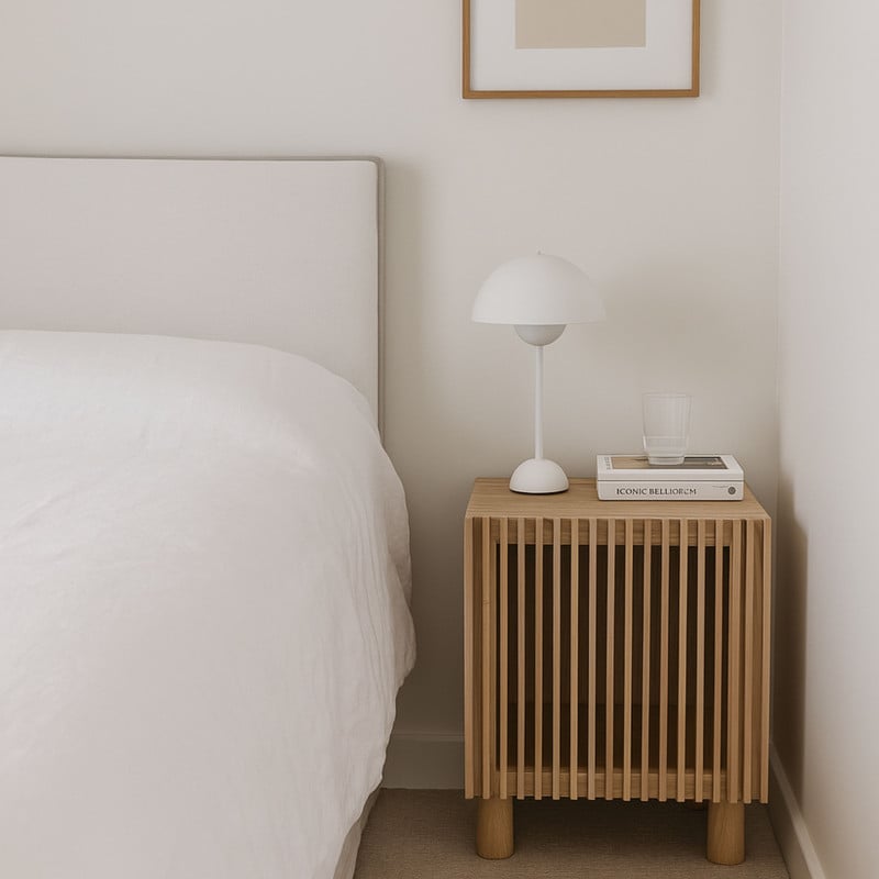 Nachtkastje Japandi - bruin - 50x40x33 cm