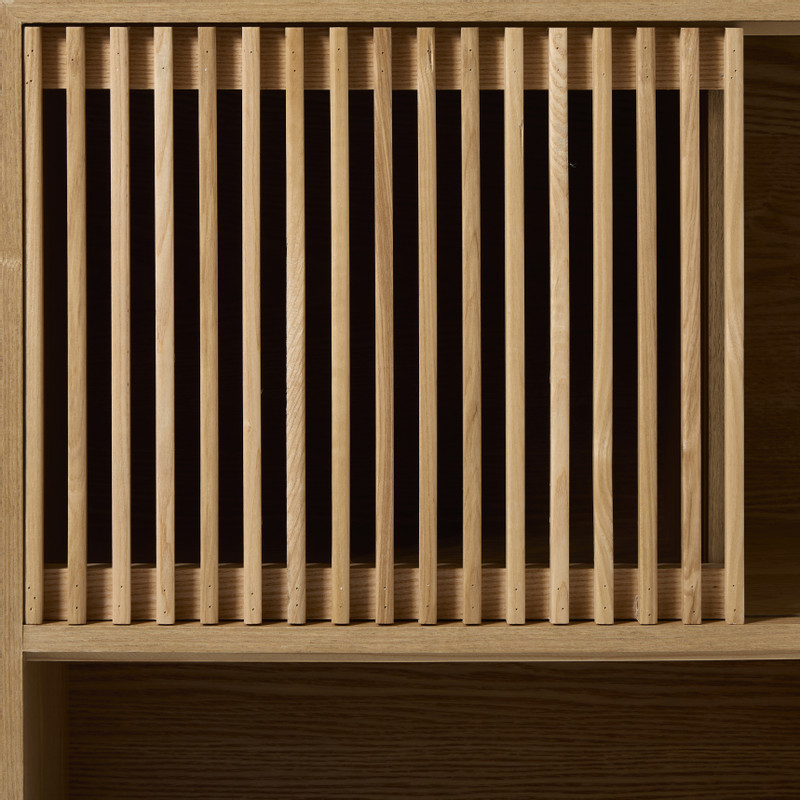 Kast Japandi met schuifdeuren -  bruin - 80x70x31 cm