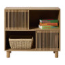 Kast Japandi met schuifdeuren -  bruin - 80x70x31 cm