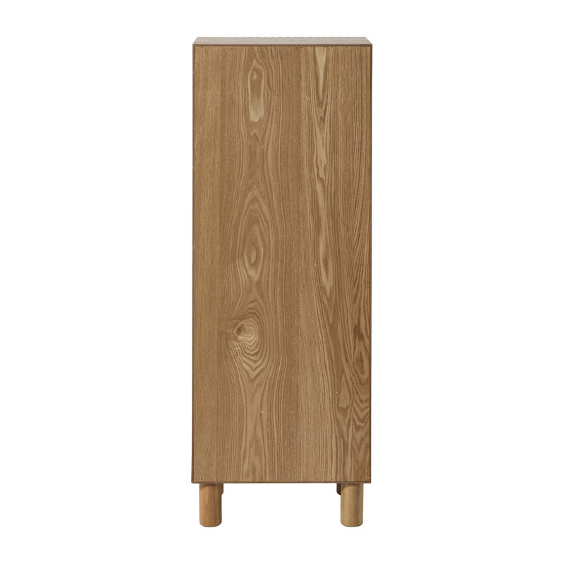 Smalle kast Japandi met 5 lades- bruin - 108x40x31 cm