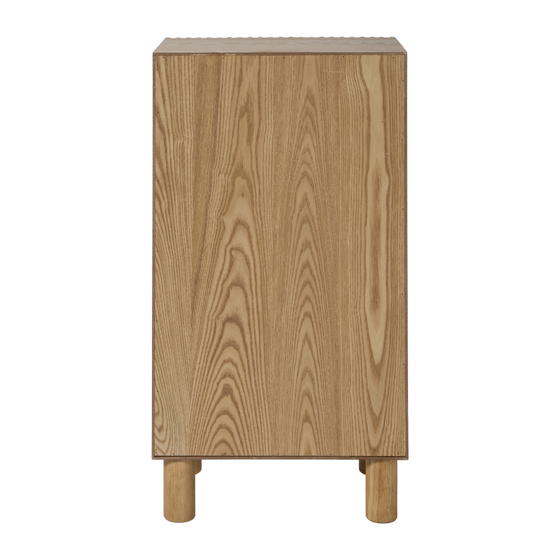 Smalle kast Japandi met 3 lades - bruin -73x40x31 cm