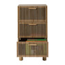 Smalle kast Japandi met 3 lades - bruin -73x40x31 cm