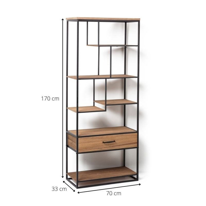 Vakkenkast Charlie met lade - 70x33x170 cm