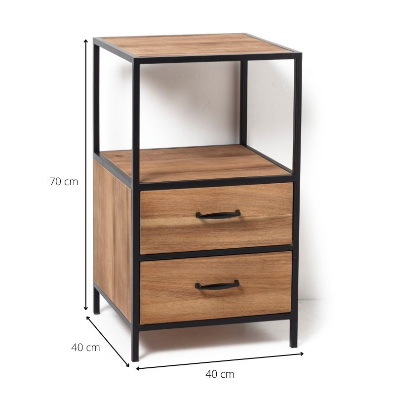 Kastje Charlie met 2 laden - 70x40x40 cm