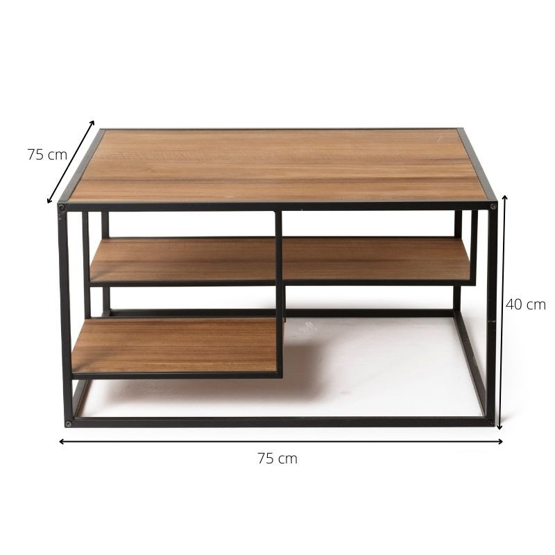 Salontafel Charlie - vierkant - 75x75x40 cm