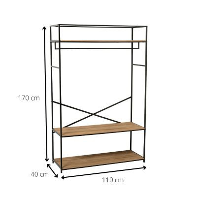 Kledingkast Charlie - breed - 110x40x170 cm