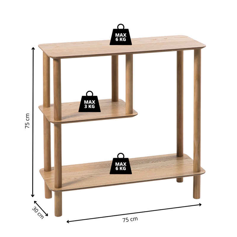 Vakkenkast Scandi laag - naturel - 75x75x30 cm