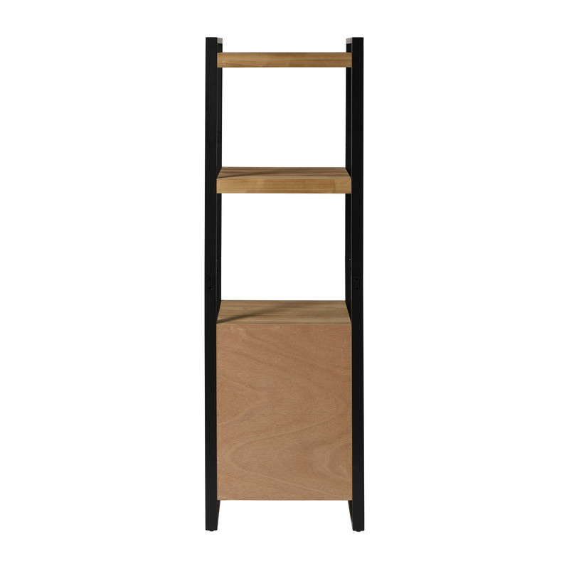 Kast met 1 deur James -  bruin/zwart - 168.5x54x41 cm