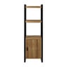 Kast met 1 deur James -  bruin/zwart - 168.5x54x41 cm