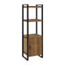 Kast met 1 deur James -  bruin/zwart - 168.5x54x41 cm