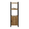 Kast met 1 deur James -  bruin/zwart - 168.5x54x41 cm