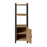 Kast met 1 deur James -  bruin/zwart - 168.5x54x41 cm