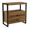 Ladekast James met 2 lades - bruin/zwart - 80x80x41 cm