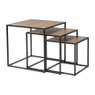 Bijzettafel basix - bruin - set van 3