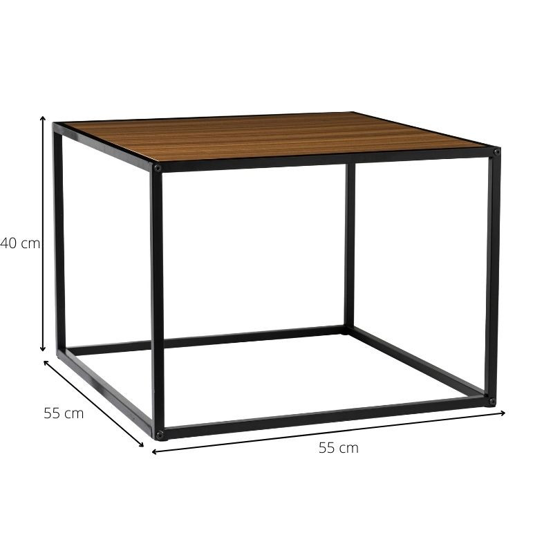 Bijzettafel basix - bruin - 55x55x40 cm