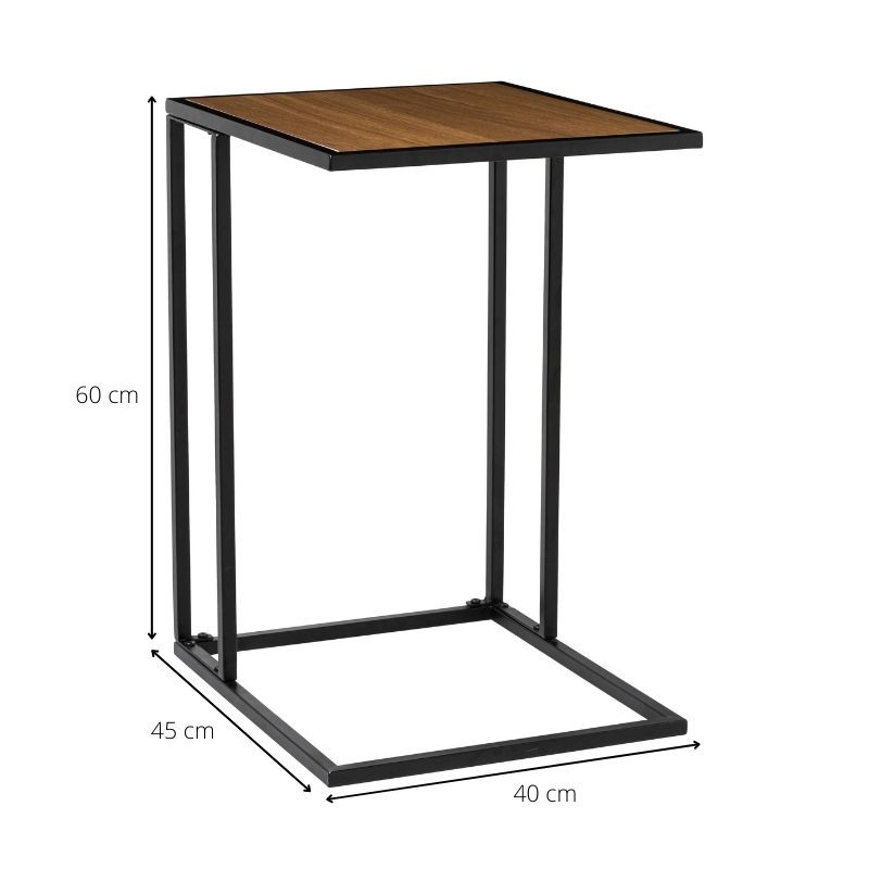 Bijzettafel basix - bruin - 45x40x60 cm